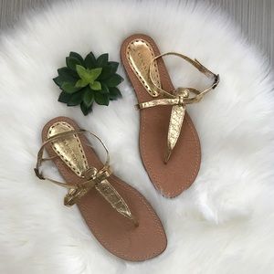 Gianni Bini Gold Leather Sandals- EUC